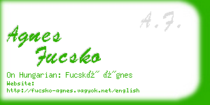 agnes fucsko business card